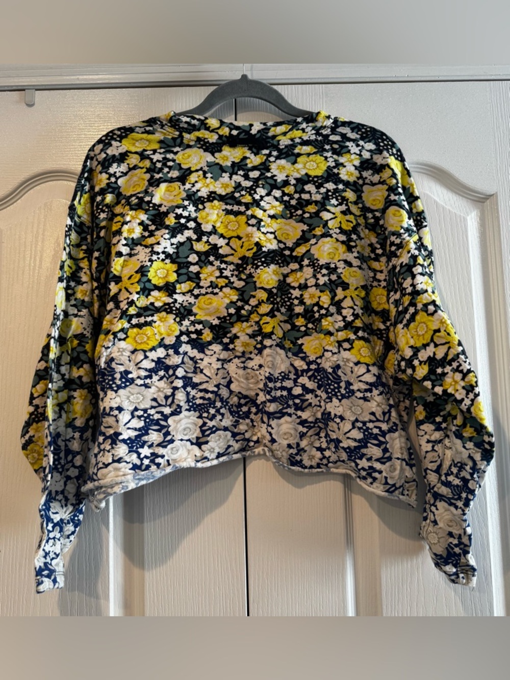 Free People Movement Floral Oversized Boxy Long Sleeve Tee - Size M - Picture 5 of 8
